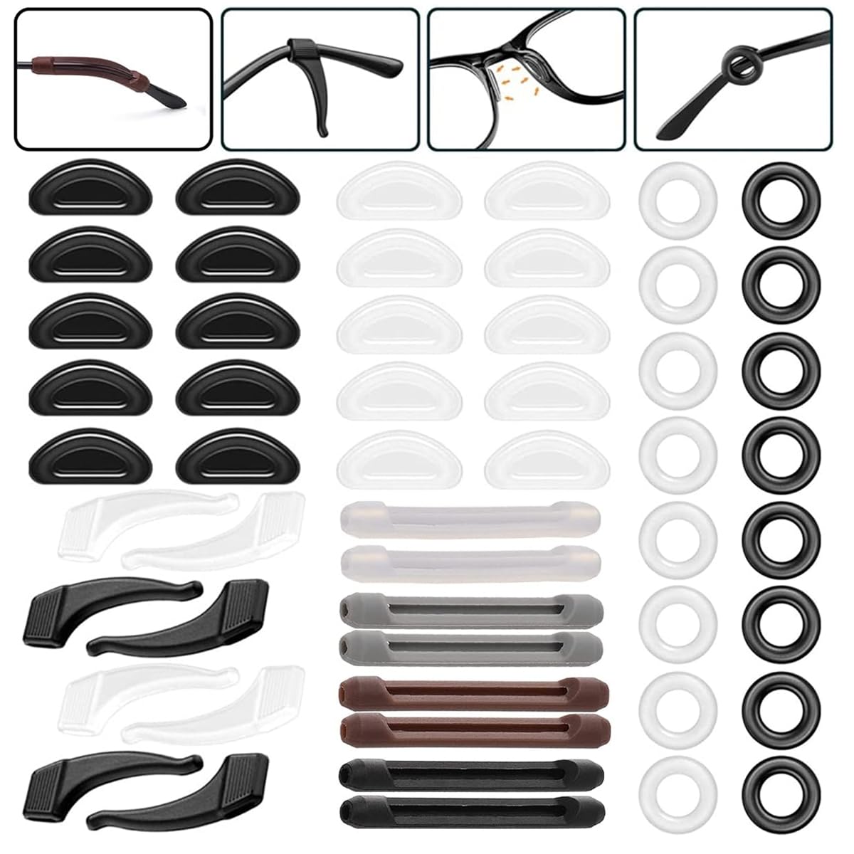MAYCREATE Eyeglasses Retainers Sets, Silicone Anti-Slip Eyeglass Holder, Eyeglasses Temple Tips Sleeve Retainer for Behind the Ear, Reusable Glasses Ear Grip for Sport Study MAYCREATE Eyeglasses Retainers Sets, Silicone Anti-Slip Eyeglass Holder, Eyeglasses Temple Tips Sleeve Retainer for Behind the Ear, Reusable Glasses Ear Grip for Sport Study